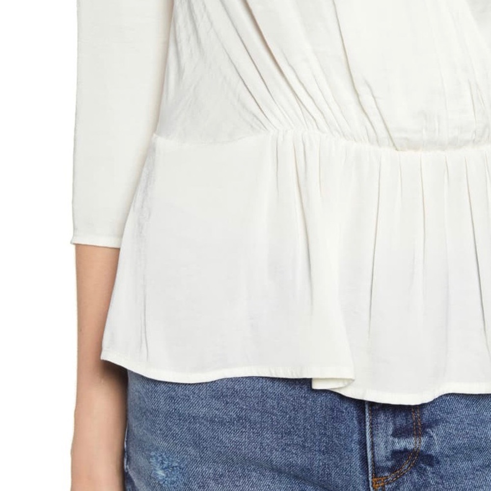 NWT Nordstrom 1. State- Peplum Blouse Off White - Picture 4 of 7